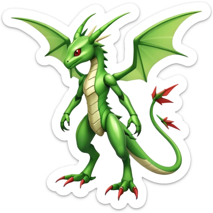  Cool Edgy Shiny Futuristic Ethereal Legendary Scyther-Flygon-Digimon-hybrid full body sticker