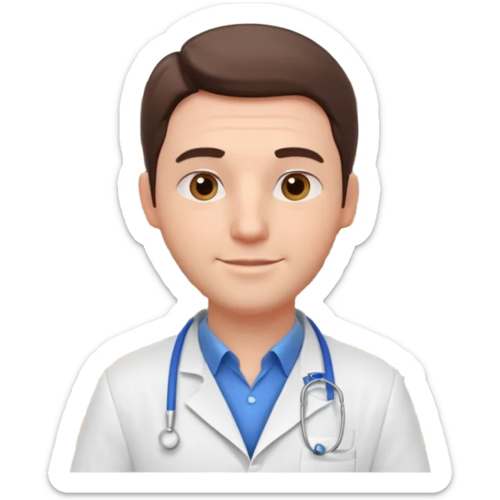 male pharmacist portrait, head and shoulders only, wearing a pharmacy apron, friendly expression, medicine shelves visible in background, retail pharmacy vibe, 3D cartoon, mobile game icon style, no text, no watermark
 sticker