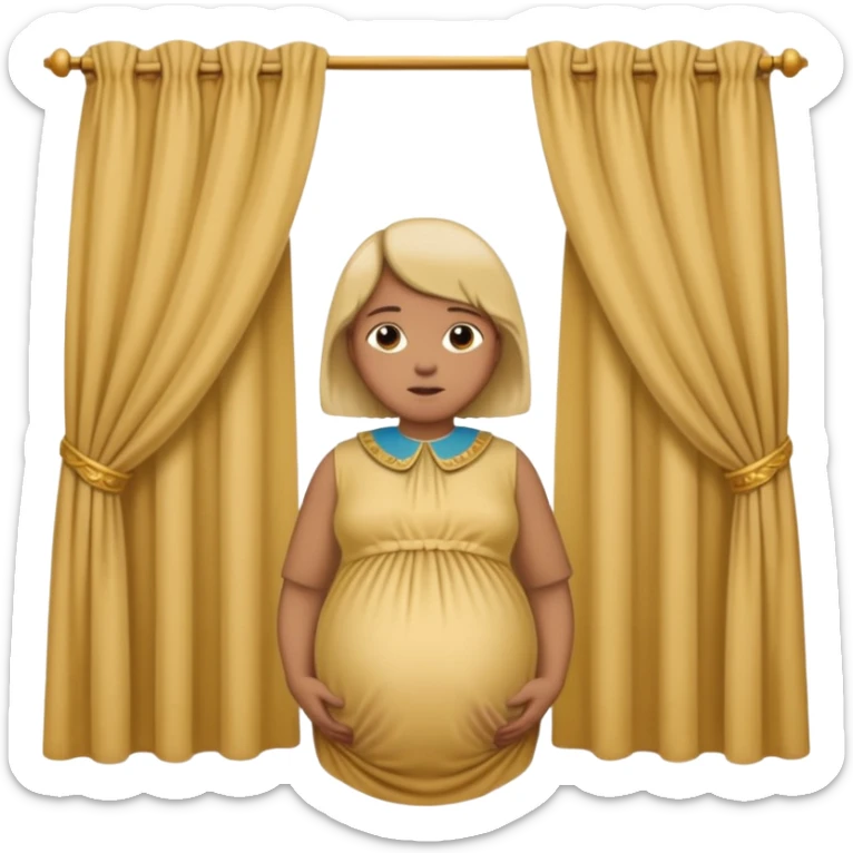 🫃 but with parted middle hair (curtains)  pregnant and in a roman collar  sticker
