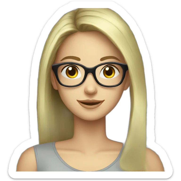 white caucasian girl dark hair glasses money sticker