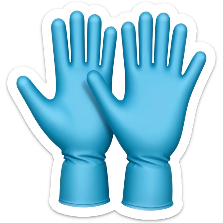 medical gloves object icon, latex gloves pair, 3D cartoon, mobile game icon style, centered, clean background, no text, no watermark
 sticker