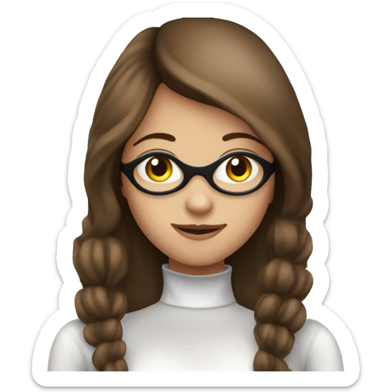 Teen Girl with brown hair wearing latex gloves  sticker