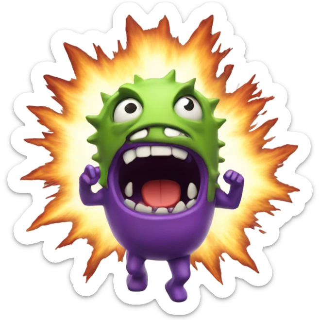 Exploding monster sticker