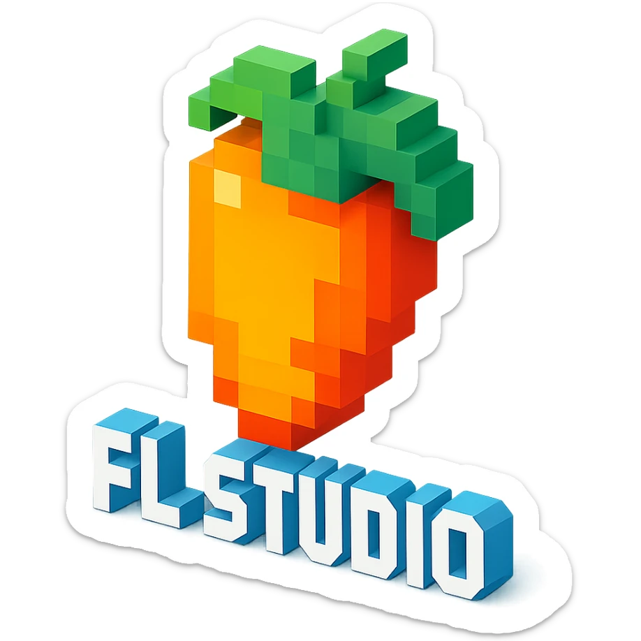 FL Studio logo, voxel style sticker
