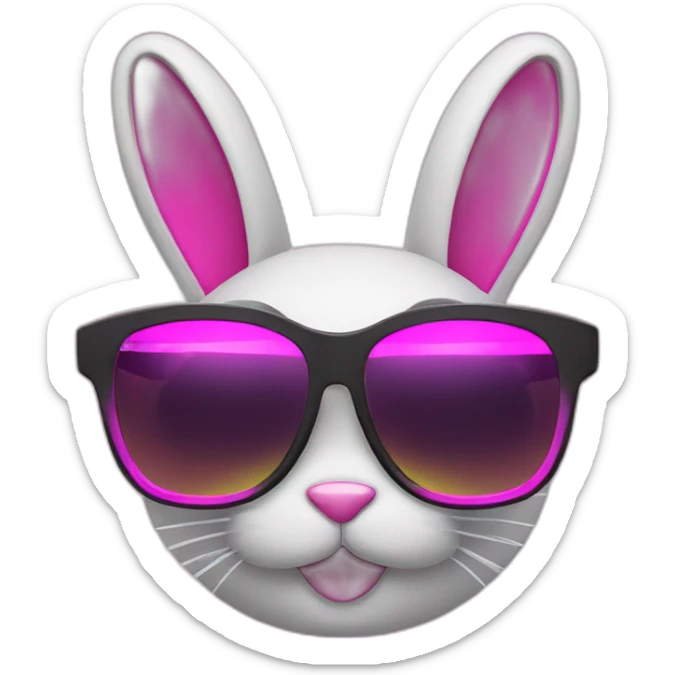 neon bunny sunglasses sticker