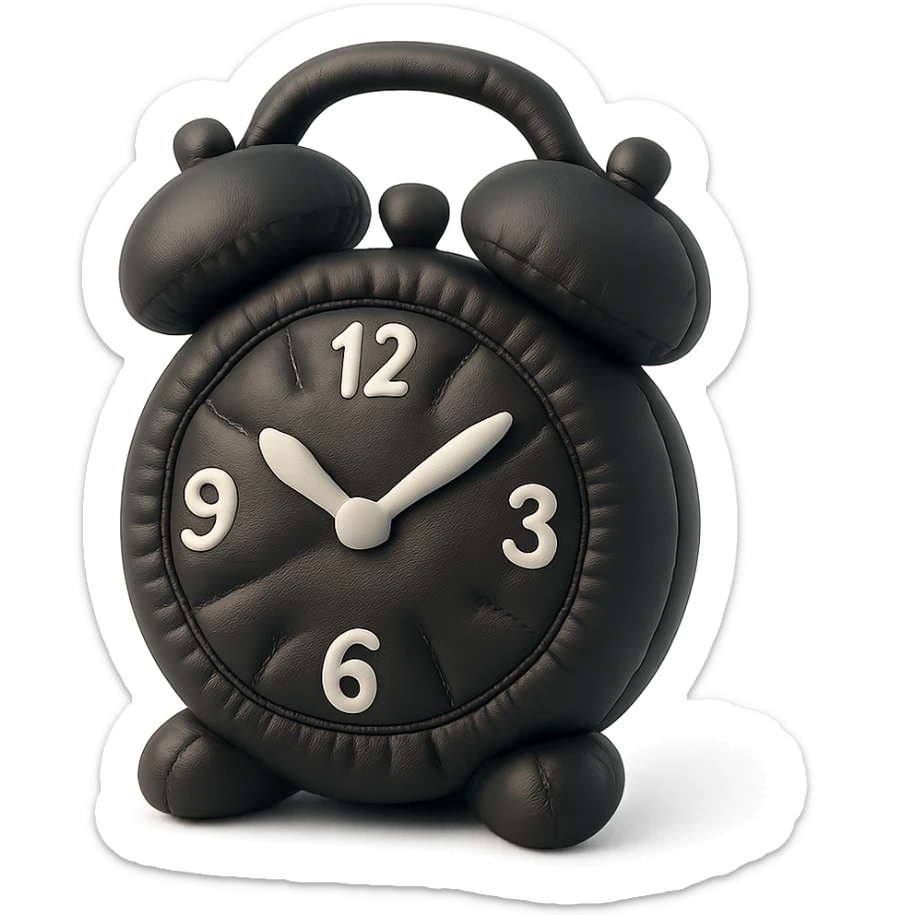 black vintage alarm clock sticker