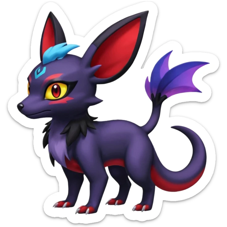 Shiny Salandit-Umbreon-Zorua-Noivern-Noibat-Hybrid (Full body) sticker