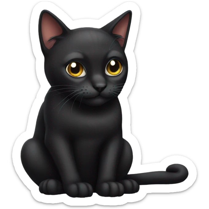 Black cat  sticker