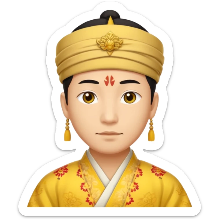 Un hombre de etnia asiática con ojos asiaticos y ropa de asiática el personaje tiene que ser de piel amarilla sticker