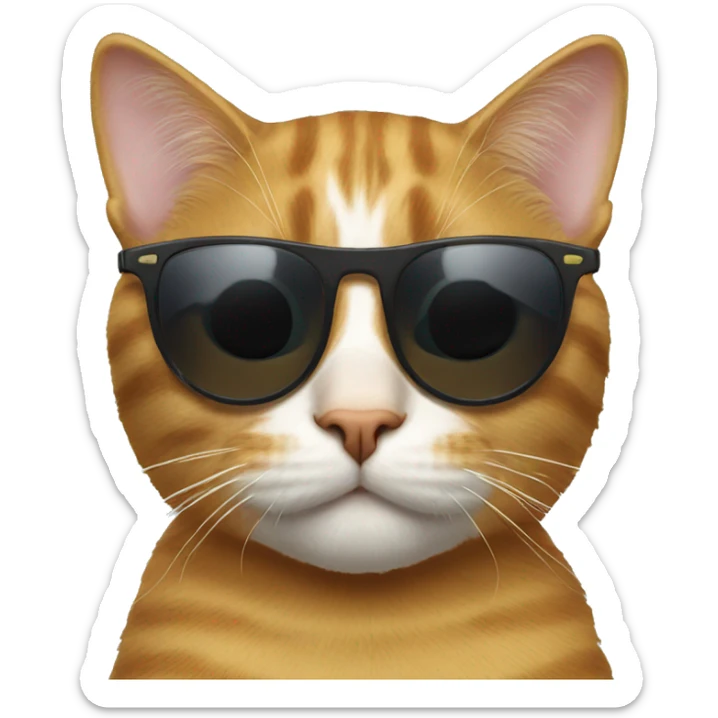 Cat with sunglasses sticker
