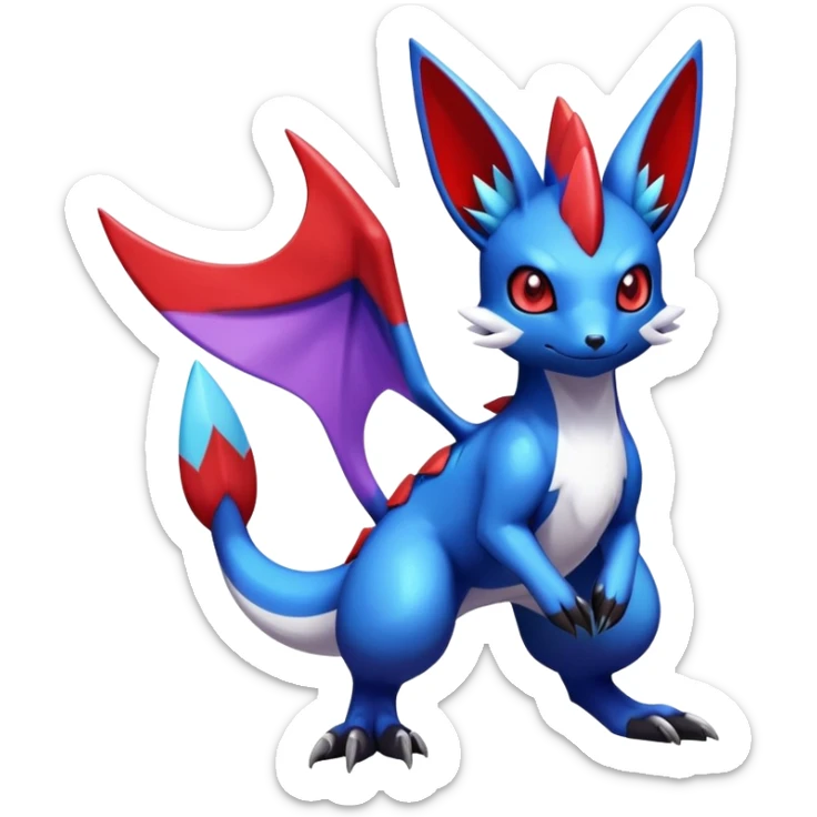  Cute Shiny Exotic Guilmon-Latias-Umbreon-Fakémon-hybrid-creature (full body)  sticker