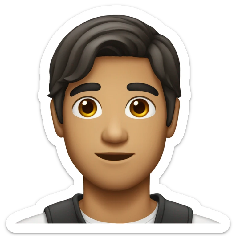 Hispanic and Italian 20 year old man with straight hair  sticker