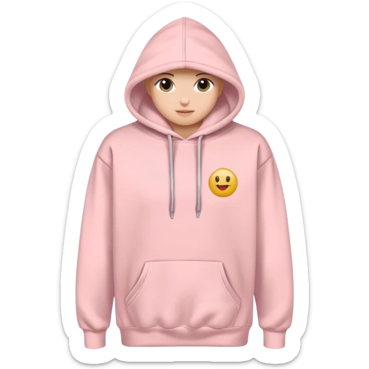 Powder pink college hoodie sticker