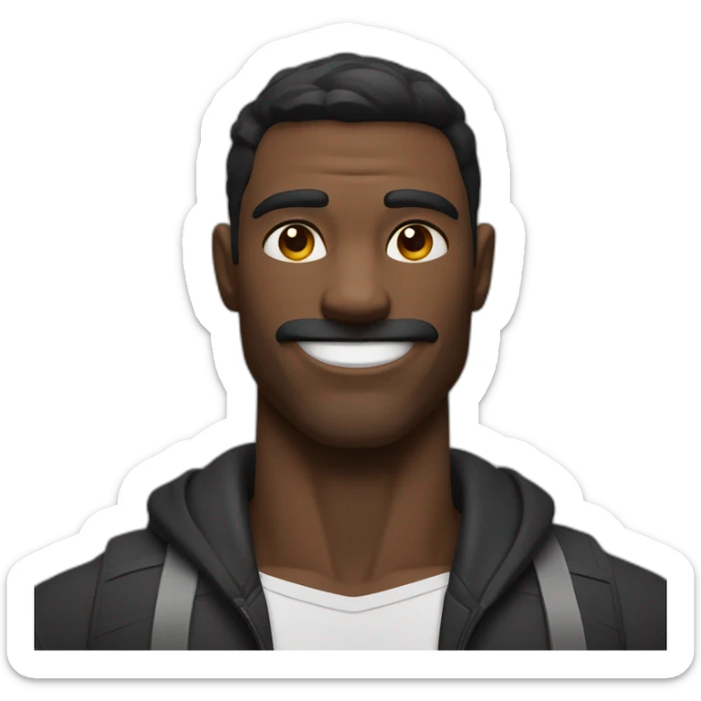 un homme noir musclé avec une tche de mayonaise sur le visage sticker