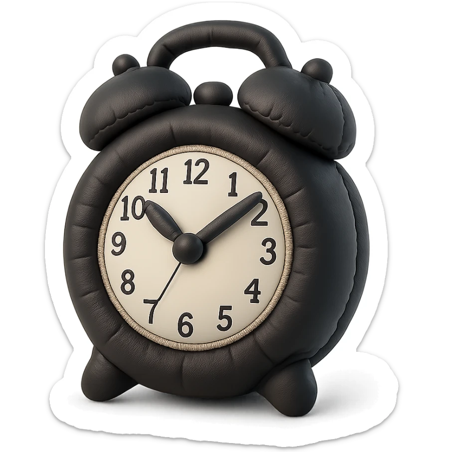 black vintage alarm clock sticker