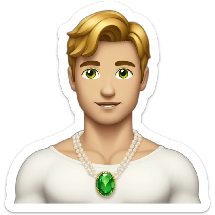 Posh-muscle-boy-with-pearl-necklace-and-green-eyes-and-brown-hair sticker