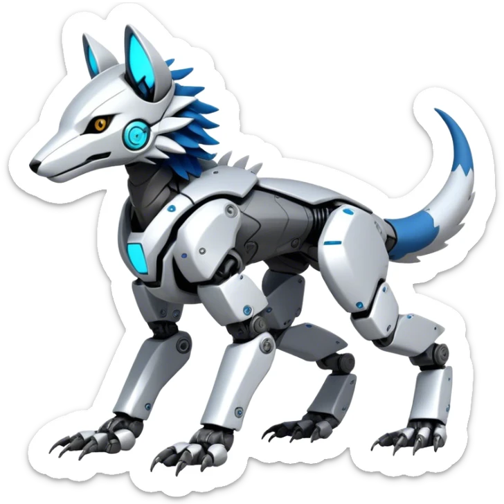 Modern Futuristic Vernid-Sergal-Trico-Protogen-Robot-species by LiLaiRa full body sticker