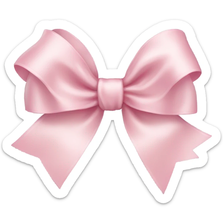 light pink ribbon bow sticker