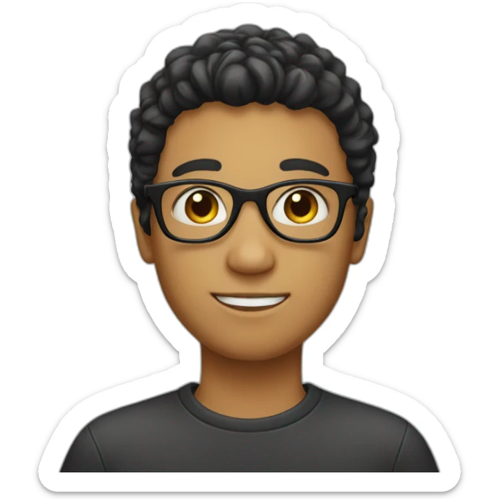 Boy with black glasses with buzz hairs  sticker