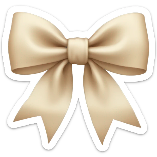 pretty beige bow sticker