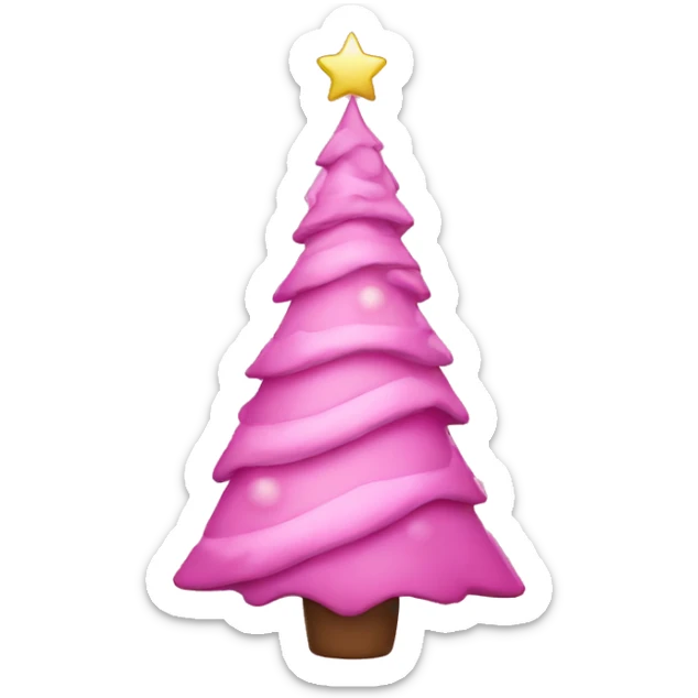 Pink Christmas tree sticker