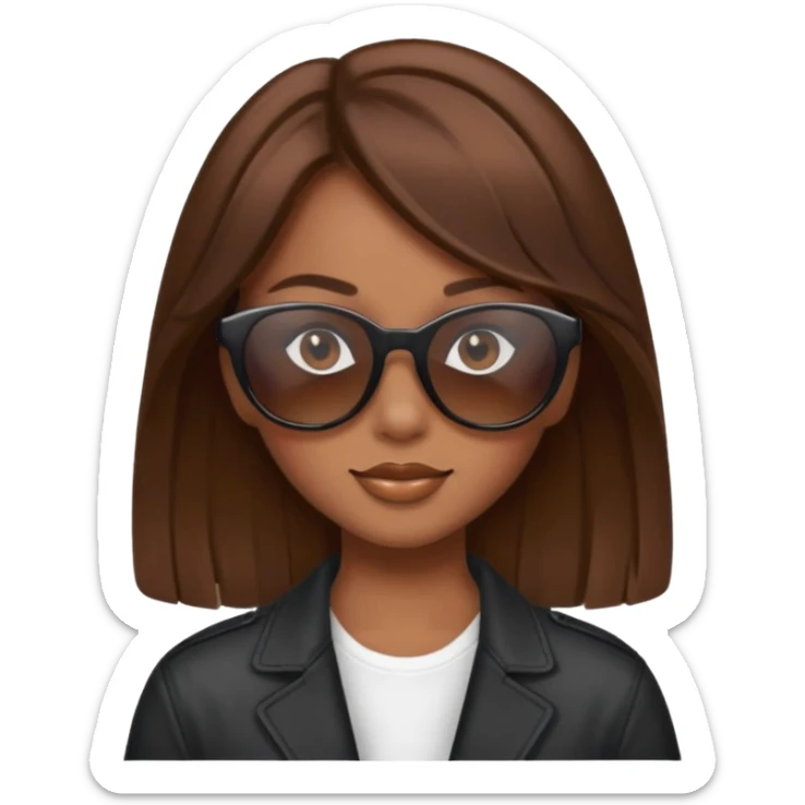 A bay girl wiht Brown Hair and a sunn Glases sticker