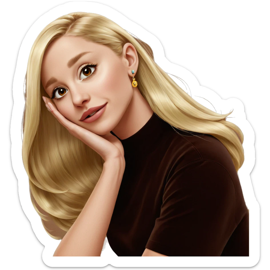 blonde girl with earrings sticker