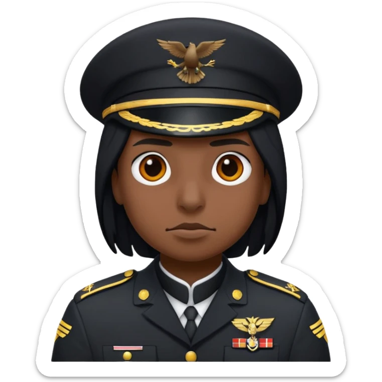 eine kleiner schwarzer rabe im military stil, normale emoji gesten sticker