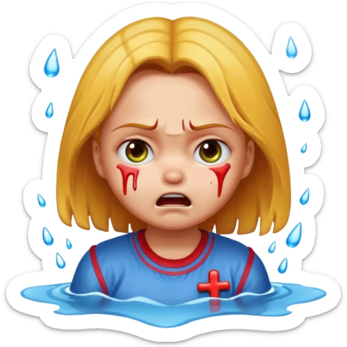 Girl name chucky crying and flooding the place, her name must be written  sticker