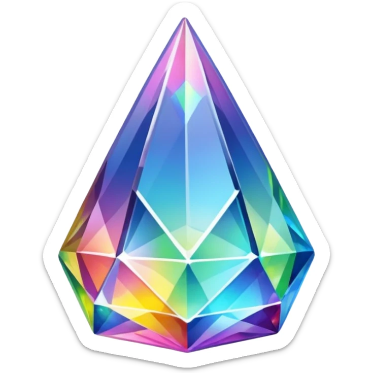power crystal rainbow sticker