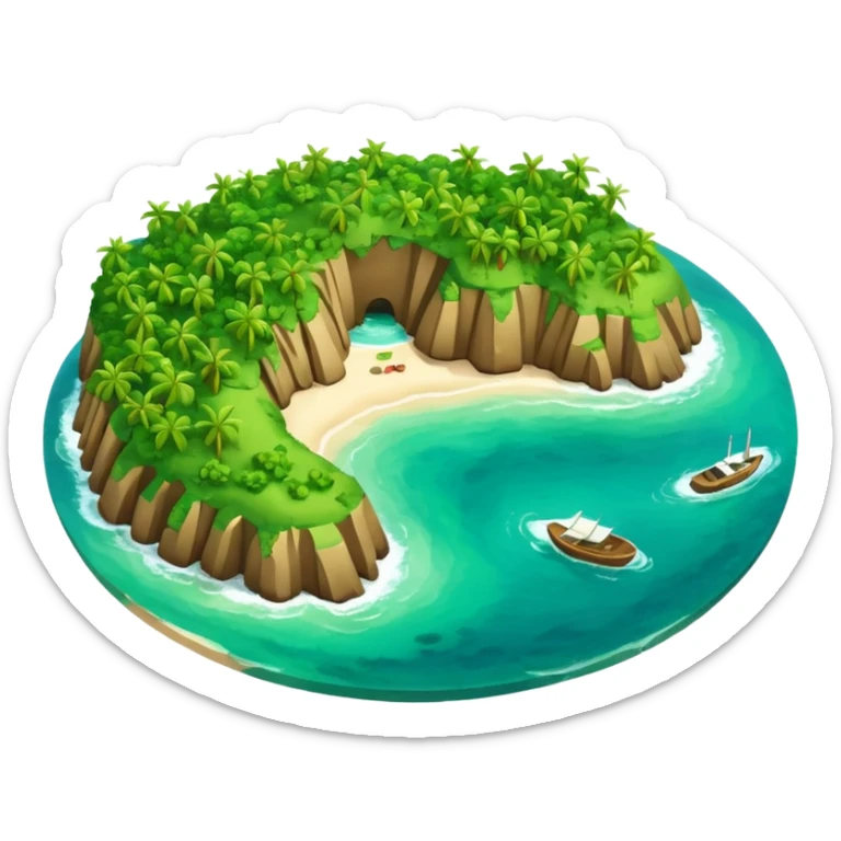 Créer un emoji représentant la Guadeloupe dans sa forme géographique réelle, vue du dessus sticker