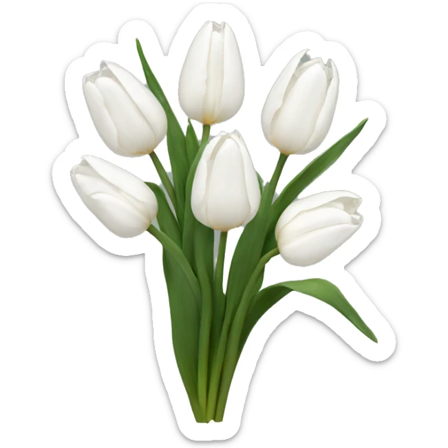 White tulips sticker