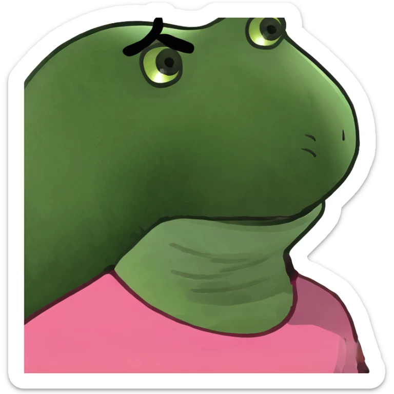 Girl with brown curly mid length hair and brown eyes wearing pink sticker