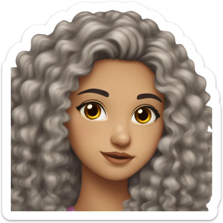 19 years old woman Azerbaijani-skin long dark curly hair brown eyes really thick and full brows Azerbaijani ethnicity no lipstick sticker