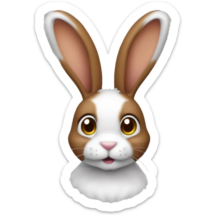 Lapin avec les oreilles tombante qui est de couleur marron sans aucune autre couleur  sticker