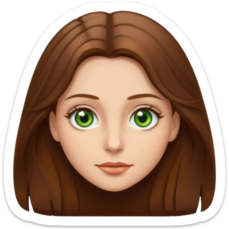 brown hair hazel green eyed woman with long hair  sticker
