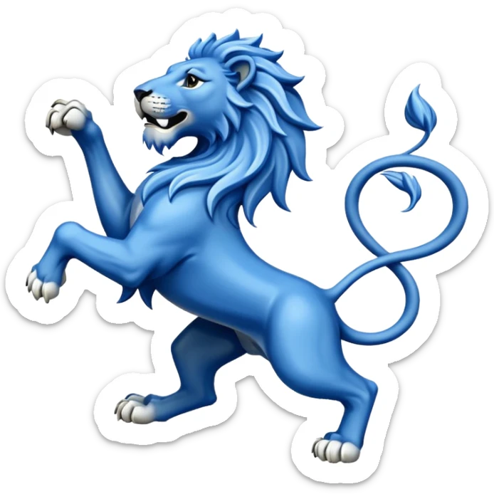 Lion rampant emoji like chelsea football team with blue and white without crest just lion rampant sticker