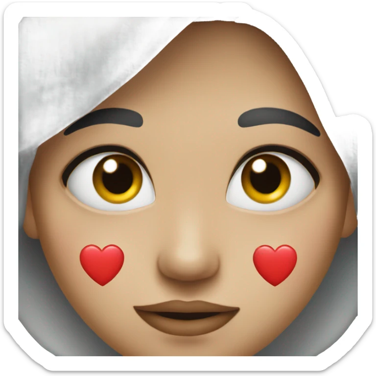 face with a heart on cheek sticker