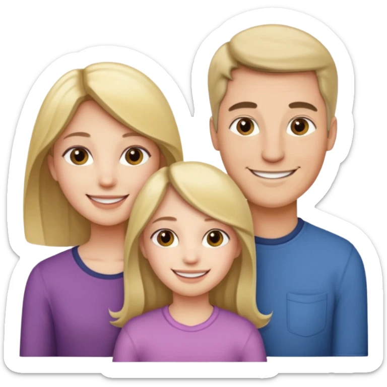 Familia : Novio, Novia, hija mayor , hija menor. sticker