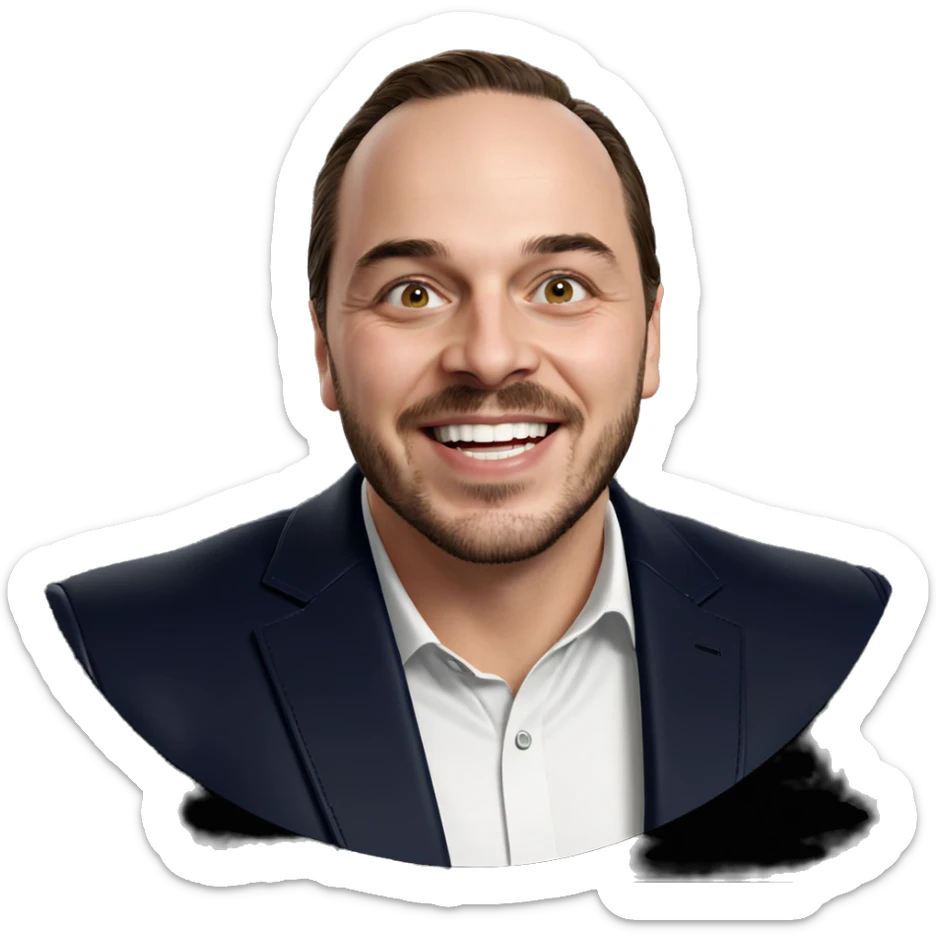 smiling male portrait in jacket sticker