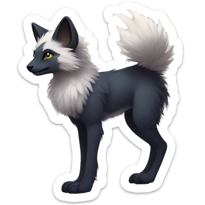  Cute Edgy Realistic Rare Fantasy Fluffy Slim Vernid-Trico-Melprin-species by LiLaiRa, by Falvie, full body sticker