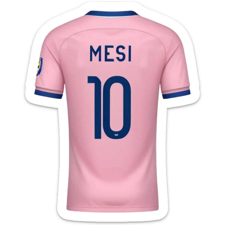 create an emoji of a pink football shirt that has MESSI 10 written on the back of it sticker