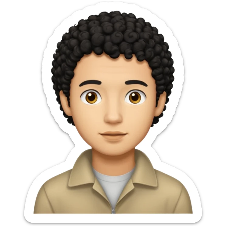mas blaquito y con crespos peli negro motilado hobre mas morenito sticker