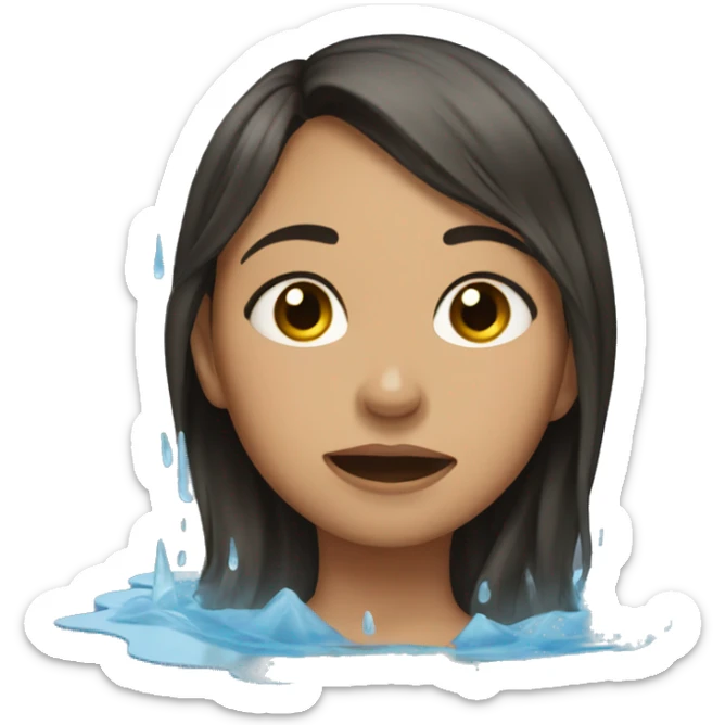 the girl lies in a puddle of tears sticker