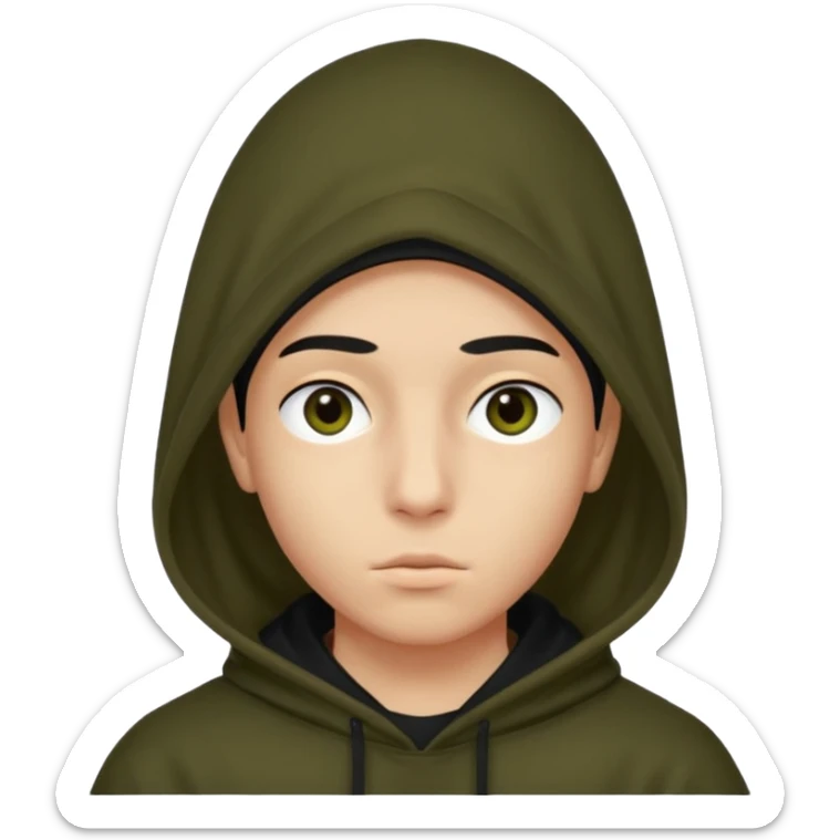 Un joven con una capucha negra que solo le deje ver los ojos y cejas sticker
