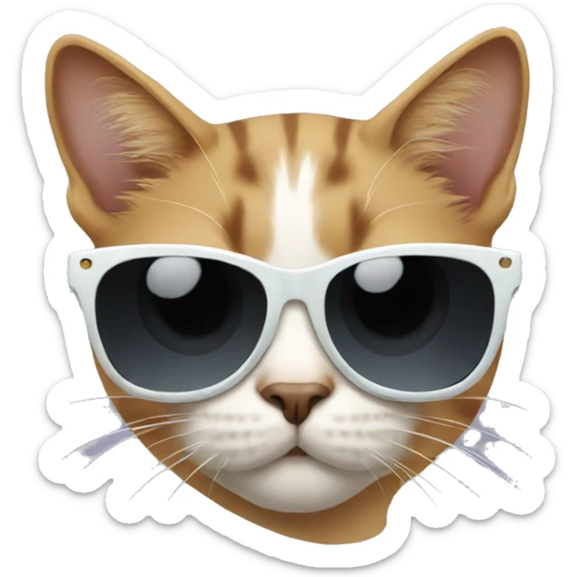 Cat with sunglasses sticker