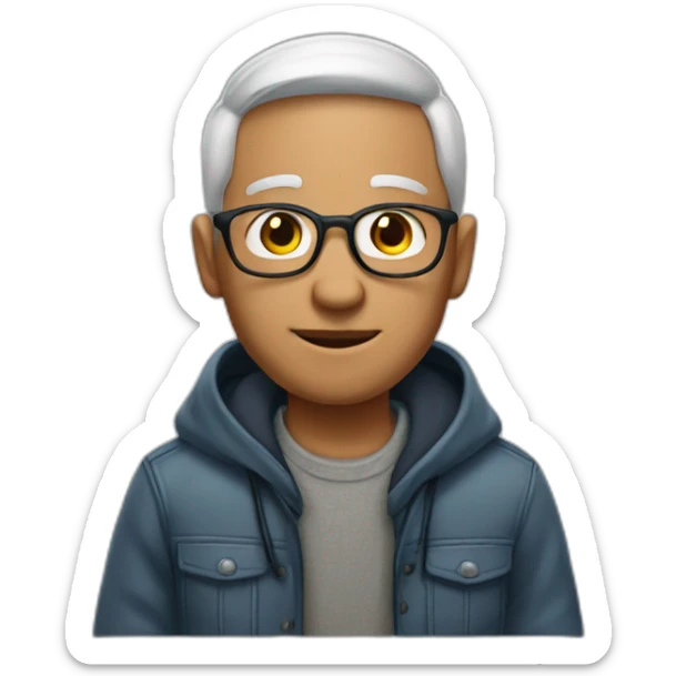 A Guy of 19 with clothes of a grand father  sticker