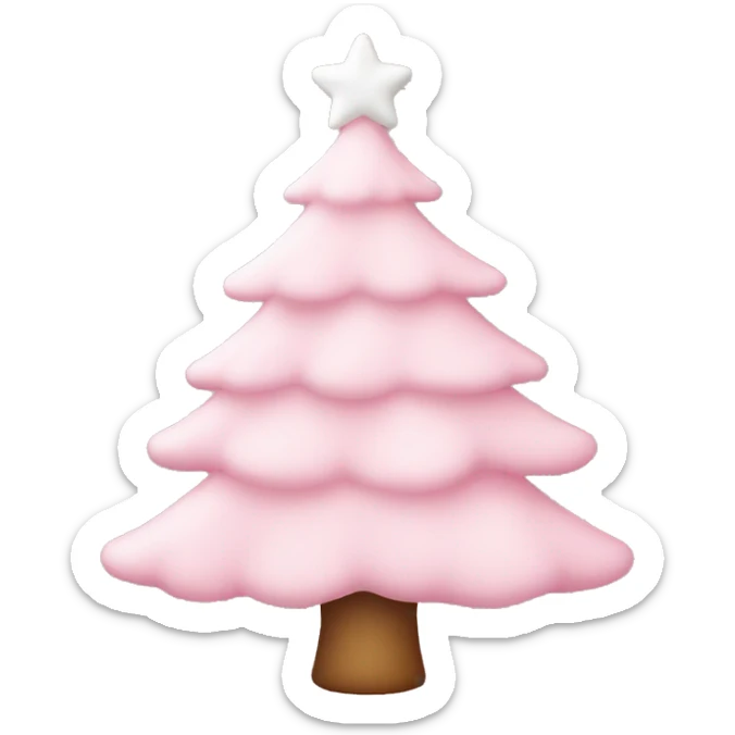 pastel pink christmas tree sticker