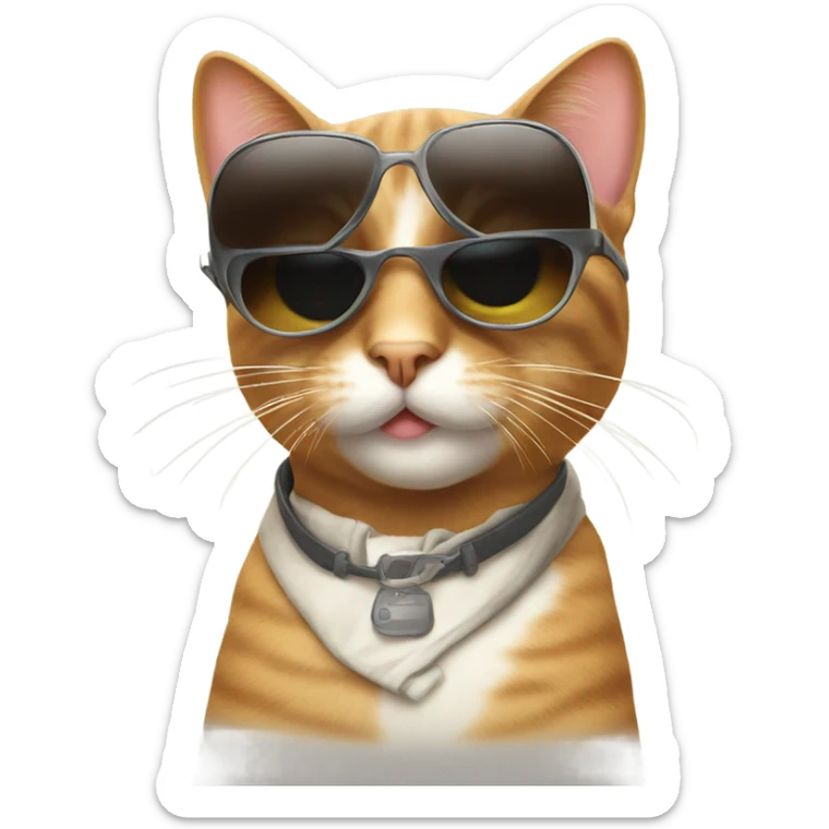 Cat with sunglasses sticker
