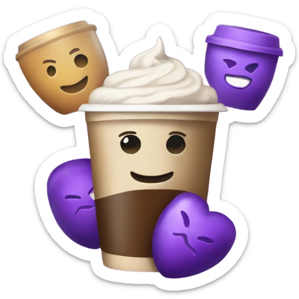 New Year's coffee Starbux with the name Kirill and a purple heart sticker